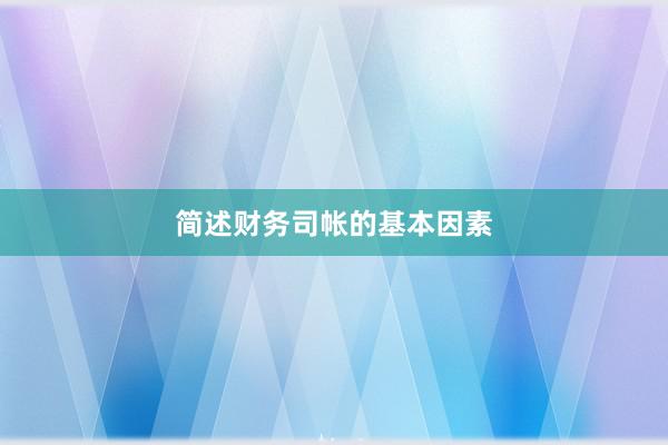 简述财务司帐的基本因素