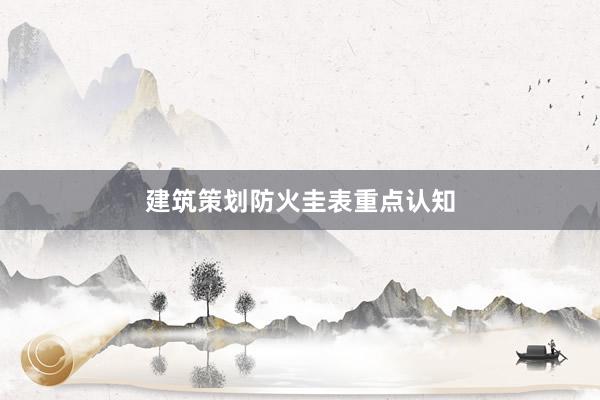 建筑策划防火圭表重点认知